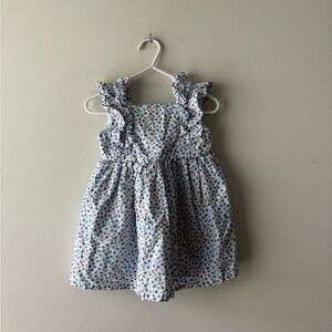 Carter's two piece floral baby girl outfit blue and white‎ color size 18M